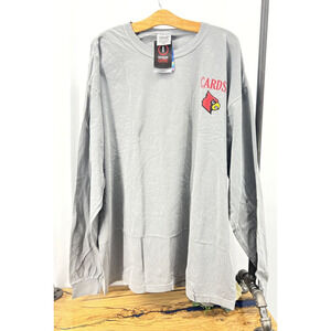 Louisville Cardinals Long Sleeve Pullover Shirt Cards Logo NEW Size XXL